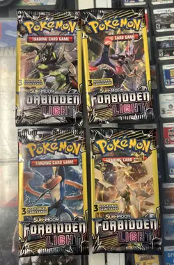 Pokemon TCG: Sun & Moon Forbidden Light 3-Card Booster Packs Complete Art Set - Image 1