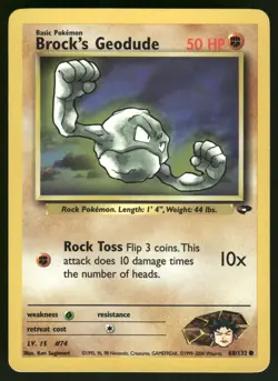 Brock's Geodude MP 068/132 Gym Challenge Pokemon Card - Image 1