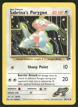 Sabrina's Porygon HP 098/132 Gym Challenge Pokemon Card - Image 1