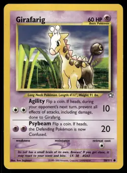 Girafarig HP 058/111 Neo Genesis Pokemon Card - Image 1