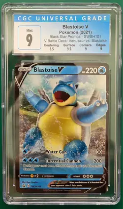 Blastoise V SWSH101 SWSH: Sword & Shield Promo Cards Holo CGC 9 - Image 1