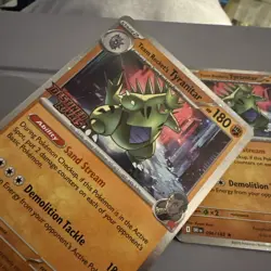 Team Rocket's Tyranitar 096/182 Destined Rivals Stamped Pre Release Pokemon Card - Image 5