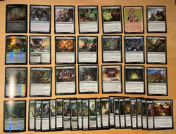 MTG Lot Of 43 Battle For Baldur’s Gate GREEN Cards Including FOILS - Image 1