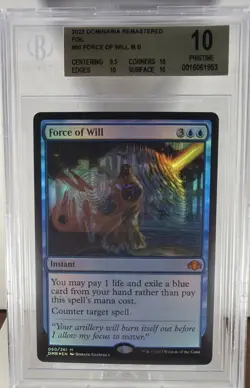 BGS Pristine 10 (9.5,10,10,10) Force of Will Dominaria Remastered Foil - Image 1