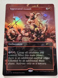 MTG Aggravated Assault (Rainbow Foil) Secret Lair Frank Frazetta 1983 - Image 1