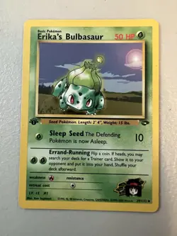 Pokemon Gym Leader Erika's Bulbasaur 1st Edition Ungraded Non-Holo 39/132 - Image 1