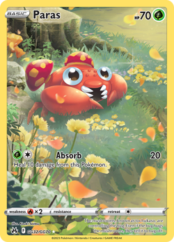 Paras GG32/GG70 Holo Crown Zenith Galarian Gallery Pokemon NM/M - Image 4