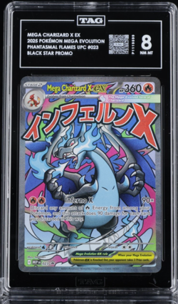 2025 Pokemon Phantasmal Flames UPC MEGA CHARIZARD X EX - Promo Card #23 - TAG 8 - Image 1