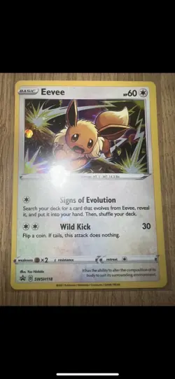 Eevee SWSH118 - SWSH Black Star Promo - Cosmos Holo Pokemon Card - Image 1