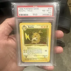 Pokemon TCG Raichu Fossil Holo 14/62 PSA 8.5 - Image 1