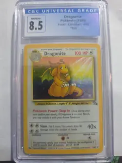 Pokemon TCG Fossil Unlimited Dragonite Holo Rare 4/62 CGC 8.5 1999 - Image 1
