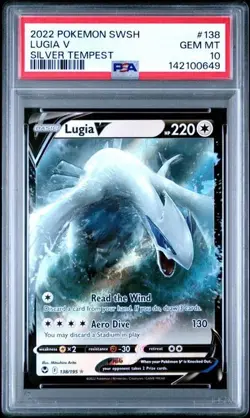 Pokemon Lugia V Full Art #138/195 Silver Tempest PSA Gem Mint 10 - Image 1