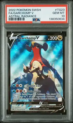 2022 POKEMON SWORD & SHIELD ASTRAL RADIANCE #TG23 FULL ART/GARCHOMP V PSA 10 - Image 1