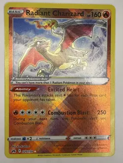 Radiant Charizard 020/159 | Holo Radiant Rare | Crown Zenith | NM | Pokemon TCG - Image 1