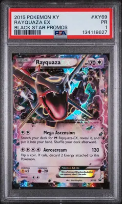 2015 POKEMON XY BLACK STAR PROMOS XY69 RAYQUAZA EX - PSA 1 - Image 1