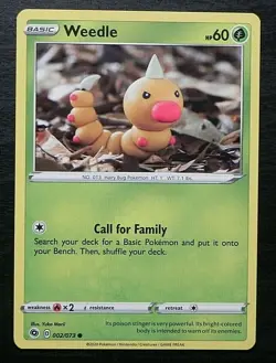 2020 Pokemon Sword & Shield Champion's Path 002/073 COMMON Weedle MINT - Image 1