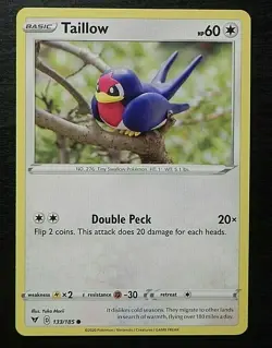2020 Pokemon Sword & Shield Vivid Voltage 133/185 COMMON Taillow MINT - Image 1