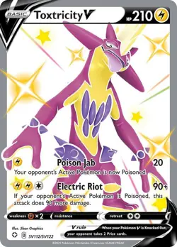 Pokemon Shining Fates Shiny Vault Toxtricity V SV112/SV122 Shiny Holo Rare - Image 1