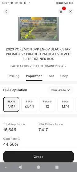 PSA 10 - 2023 Pokemon SVP EN Black Star Promo - Pikachu Paldea Evolved ETB #027 - Image 3