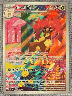 Pokemon TCG Sawsbuck Temporal Forces Illustration Rare 166/162 NM - Image 1