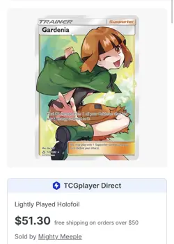 Pokemon Gardenia Trainer Supporter Full Art Holo Ultra Rare SM Ultra Prism 149/… - Image 3