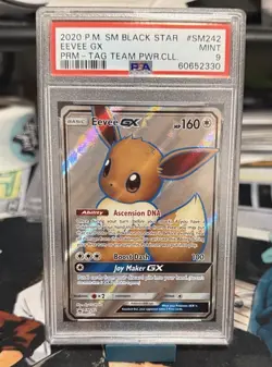 2020 Pokemon Eevee GX SM242 Pokemon TCG Promo Full Art PSA 9 - Image 1