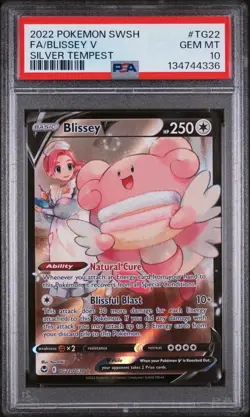 2022 POKEMON SWORD & SHIELD SILVER TEMPEST #TG22 FULL ART BLISSEY V PSA 10 - Image 1
