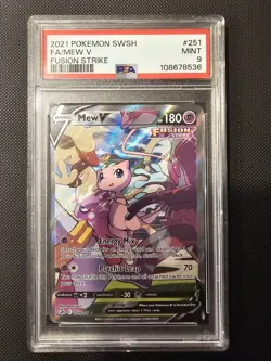 Pokemon Fusion Strike Mew V 251/264 Alternative Art Alt Holo Foil PSA 9 - Image 1