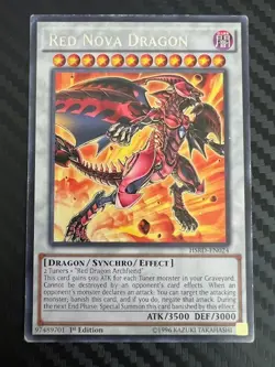Yugioh Red Nova Dragon HSRD-EN024 Rare 1st Edition HP - Image 1