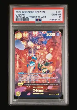 2024 ONE PIECE OP07-500 YEARS IN THE FUTURE SPECIAL ALTERNATE ART O-NAMI PSA 10 - Image 1