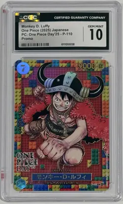 2025 One Piece Monkey D. Luffy #P-110 One Piece Day Promo CGC 10 Gem Mint - Image 1