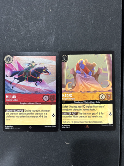 Disney Lorcana OVERSIZED Mulan Imperial Soldier + Hades = Card Foil 118/204 - Image 1