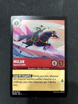 Disney Lorcana OVERSIZED Mulan Imperial Soldier + Hades = Card Foil 118/204 - Image 2