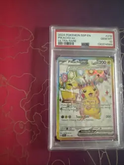 Pokemon TCG Surging Sparks Pikachu EX Full Art Holo Card 219/191 Ultra Rare - Image 1