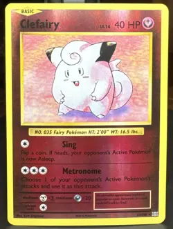 Pokemon TCG Clefairy 63/108 Evolutions Reverse Holo Rare Card - Image 1