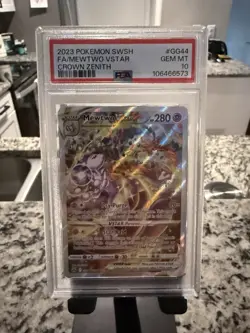 Pokemon TCG Mewtwo VSTAR Crown Zenith Ultra Rare Holo Card PSA 10 GG44/GG70 - Image 1