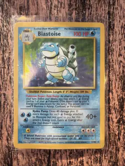 Pokemon TCG Base Set Blastoise Holo Card 2/102 - Image 1