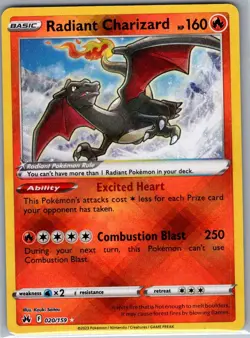 Radiant Charizard 020/159 Crown Zenith - Pokemon Card - NM - Image 1
