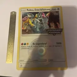 Pokemon Card Raikou Entei Suicune Black Star Promo Jumbo Holo Rare Near Mint - Image 2