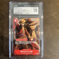 One Piece Monkey.D.Luffy P-007 Tournament Winner Promo Card - CGC 10 - Image 1