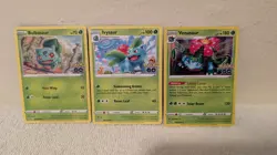 Venusaur 003/078 Holo Rare & Ivysaur Bulbasaur Pokemon GO Evolution Card Set NM - Image 3