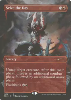 MTG Seize the Day (1172) *Foil* Borderless Secret Lair: Frank Frazetta MT/NM - Image 1