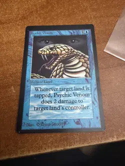MTG Psychic Venom Alpha -Blue Enchantment- art by Brian Snoddy Magic - Image 1