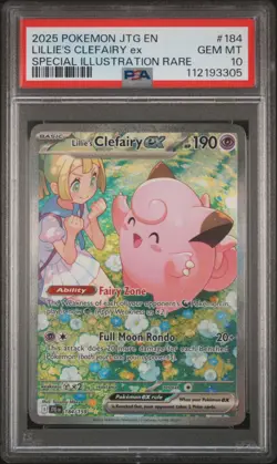 2025 POKEMON JTG EN-JOURNEY TOGETHER #184 LILLIE'S CLEFAIRY EX PSA 10 - Image 1