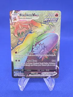 Pokemon SWSH06 Chilling Reign Blaziken VMAX 200/198 Rainbow Secret Rare NM - Image 1