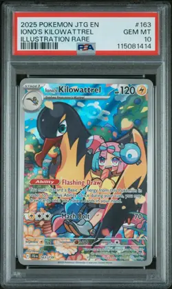 2025 POKEMON JTG EN-JOURNEY TOGETHER ILLUSTRATION RARE IONO'S KILOWATTREL PSA 10 - Image 1