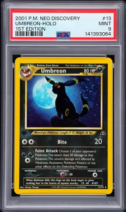 2001 POKEMON NEO DISCOVERY 1ST ED #13 UMBREON-HOLO PSA 9 - Image 1