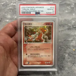 Torkoal 010/054 1st Ed Dragon Ruler Heaven Japanese Pokemon Psa 10 Low Pop - Image 1