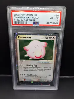 Chansey EX Ruby Sapphire Holo RARE Pokemon Card PSA 4 VG-EX 96/109 Vintage 2003! - Image 1