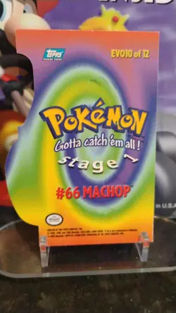 MACHOP Stage 1 Die-Cut POKEMON 2000 Trading Card EVO10 of 12 TOPPS #66 - Image 2